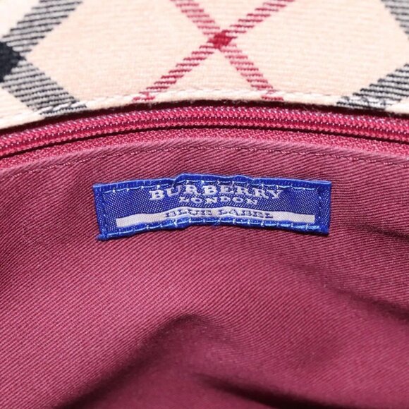 BURBERRY Nova Check Blue Label Shoulder Bag Canvas Beige Auth BD954 - Picture 13 of 16